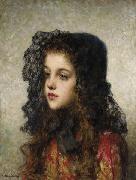 Alexei Harlamov Little Girl with Veil oil painting